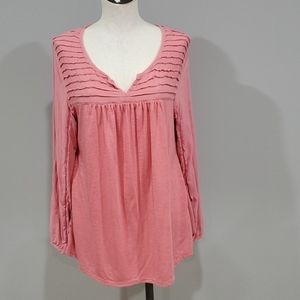 Pink long sleeve flowy top
